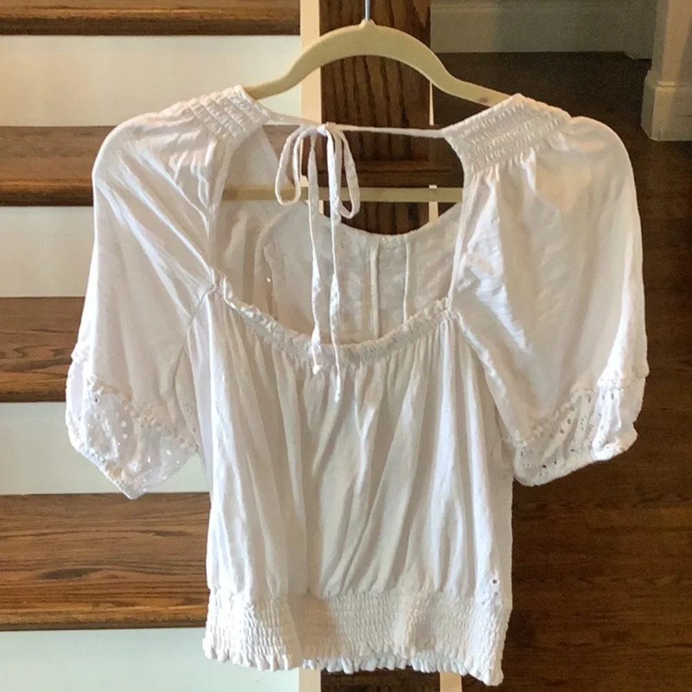 Anthropologie Porridge White Puff Sleeve Blouse